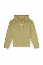 Diesel Cotton hoodie with metallic Oval D - Sweaters Mens in Green