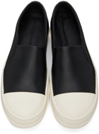 Rick Owens Black Leather Boat Sneakers