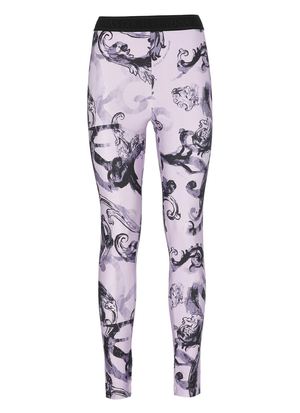 Versace Black & White 'La Coupe Des Dieux' Leggings Versace