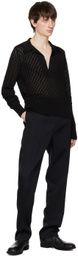 SAPIO Black Punta Ricamo Sweater