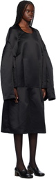 Comme des Garçons Black Satin Thick Midi Dress