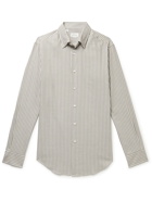 Brioni - Striped Cotton and Cashmere-Blend Twill Shirt - Gray