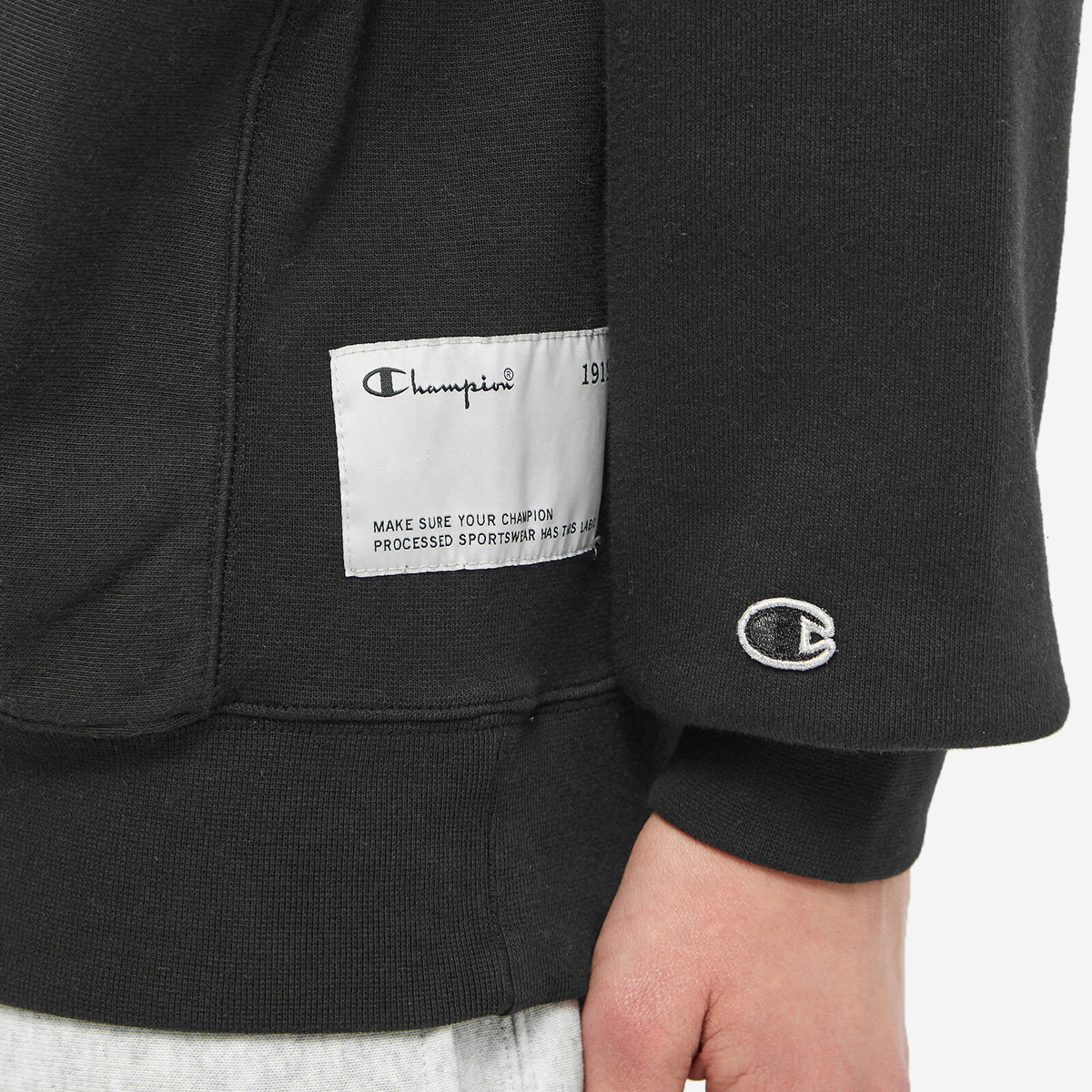 Champion Reverse Weave Men's Contemporary Garment Dyed Hoody in Black