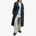 Meotine Women's Bobby Leather Trench Coat in Black