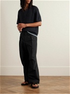 LE 17 SEPTEMBRE - Open-Knit Ribbed Linen-Blend Polo Shirt - Blue