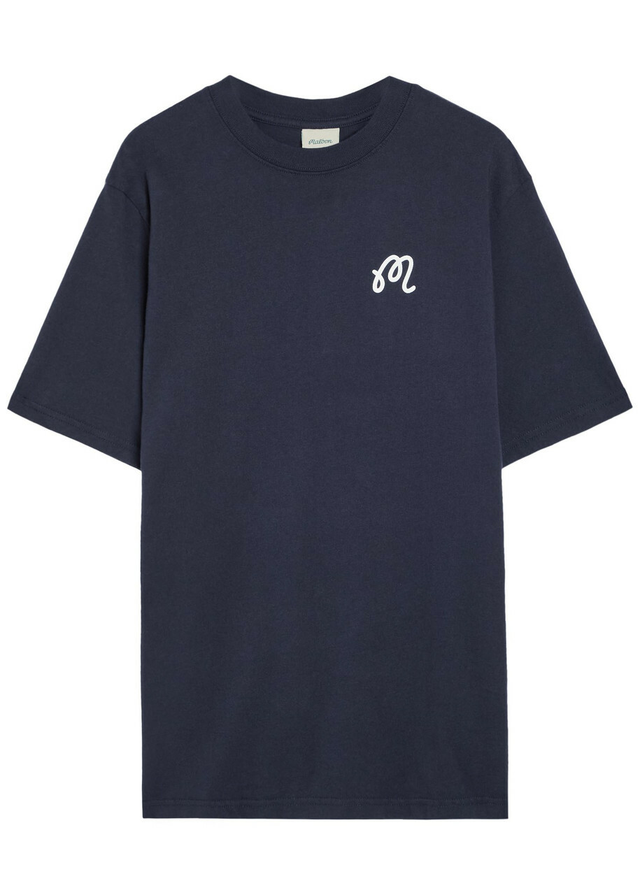 Malbon Origin Printed Cotton T-shirt Navy