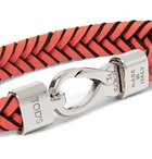 Tod's - Woven Leather and Silver-Tone Bracelet - Orange