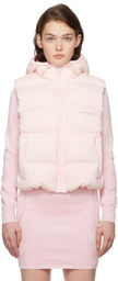 Alexander Wang Pink Cropped Hooded Puffer Down Vest
