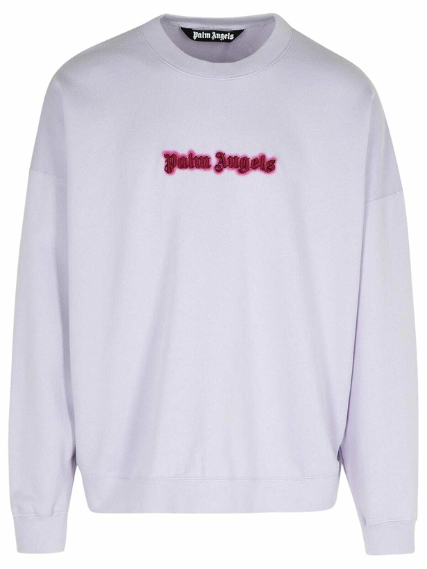 Photo: Palm Angels neon Lilac Cotton Sweatshirt
