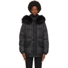 Mr and Mrs Italy Black Down Cropped Jacket