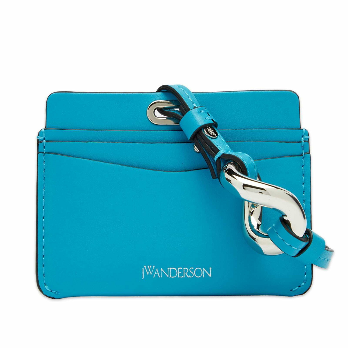 JW Anderson Men's Chain Strap Cardholder in Turquoise JW Anderson