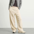 DUNST Women's Boucle Wide Leg Sweatpants in Cream