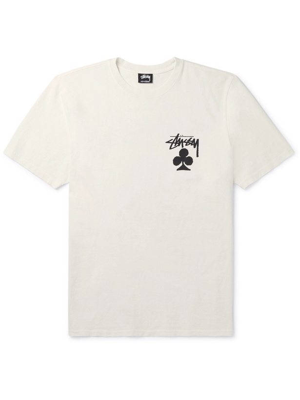 Photo: STÜSSY - Logo-Print Cotton-Jersey T-Shirt - Neutrals - XS
