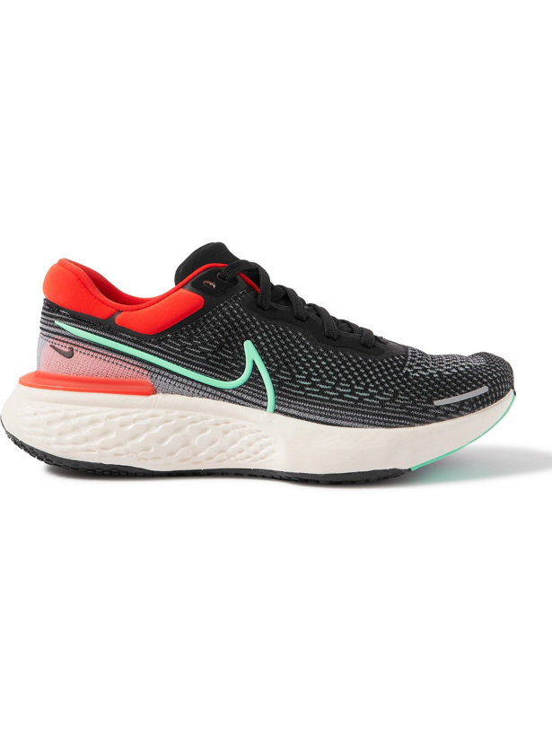 Photo: NIKE RUNNING - ZoomX Invincible Run Rubber-Trimmed Flyknit Running Sneakers - Black - 9