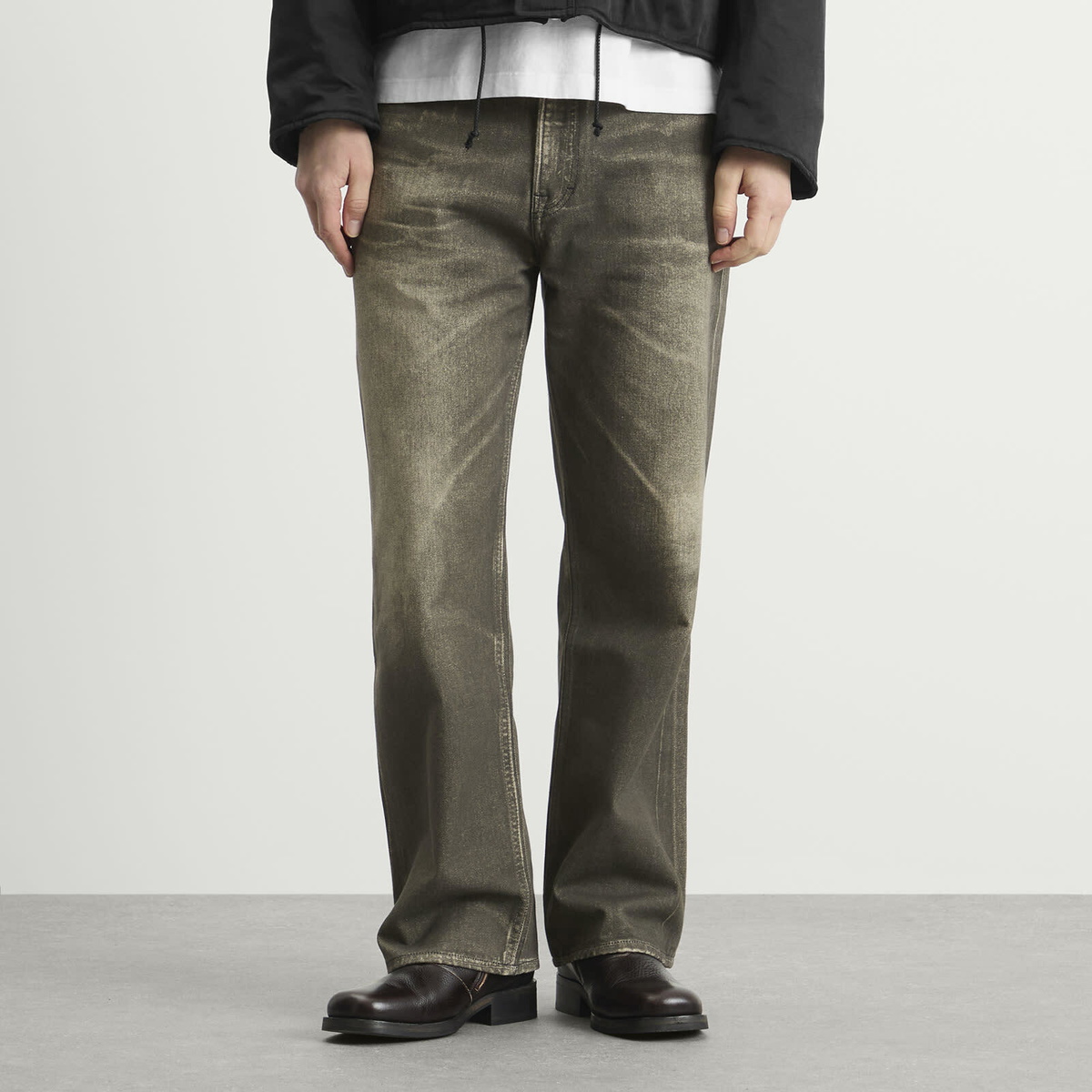 Our Legacy Men's Digital Aurora Print Third Cut Jeans in Black Our