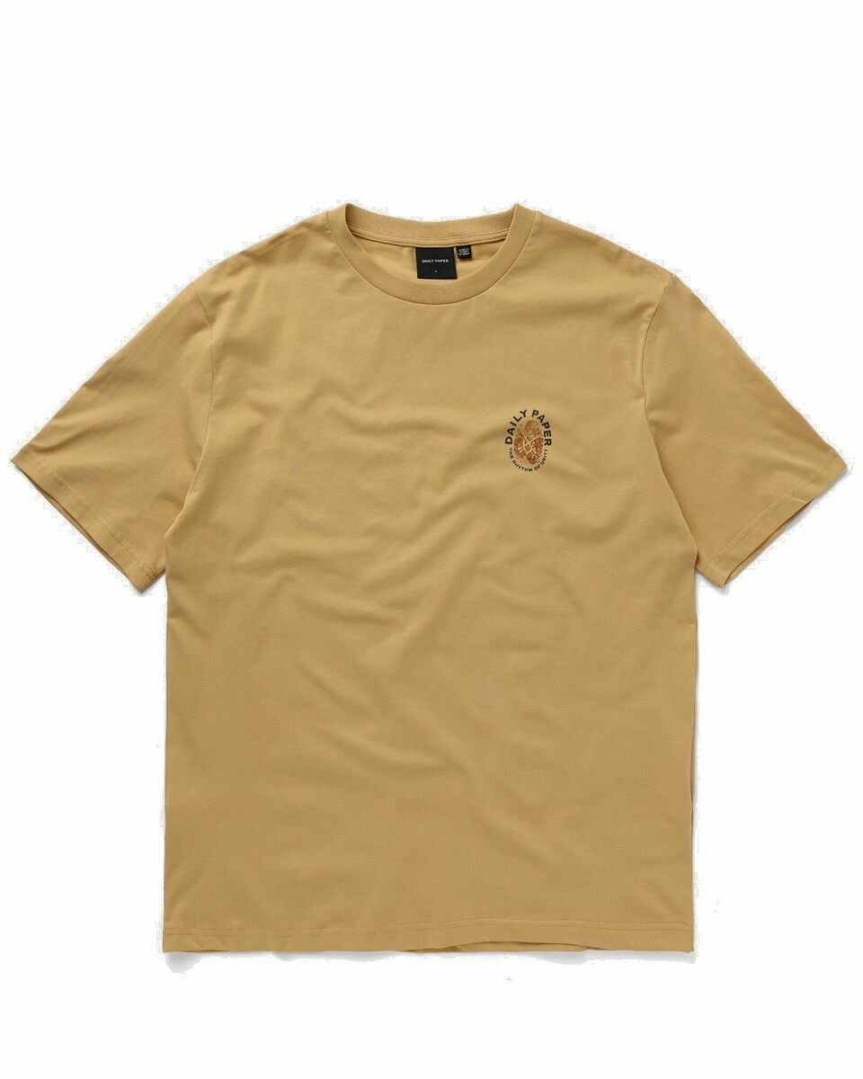 Photo: Daily Paper Identity Ss T Shirt Yellow/Beige - Mens - Shortsleeves