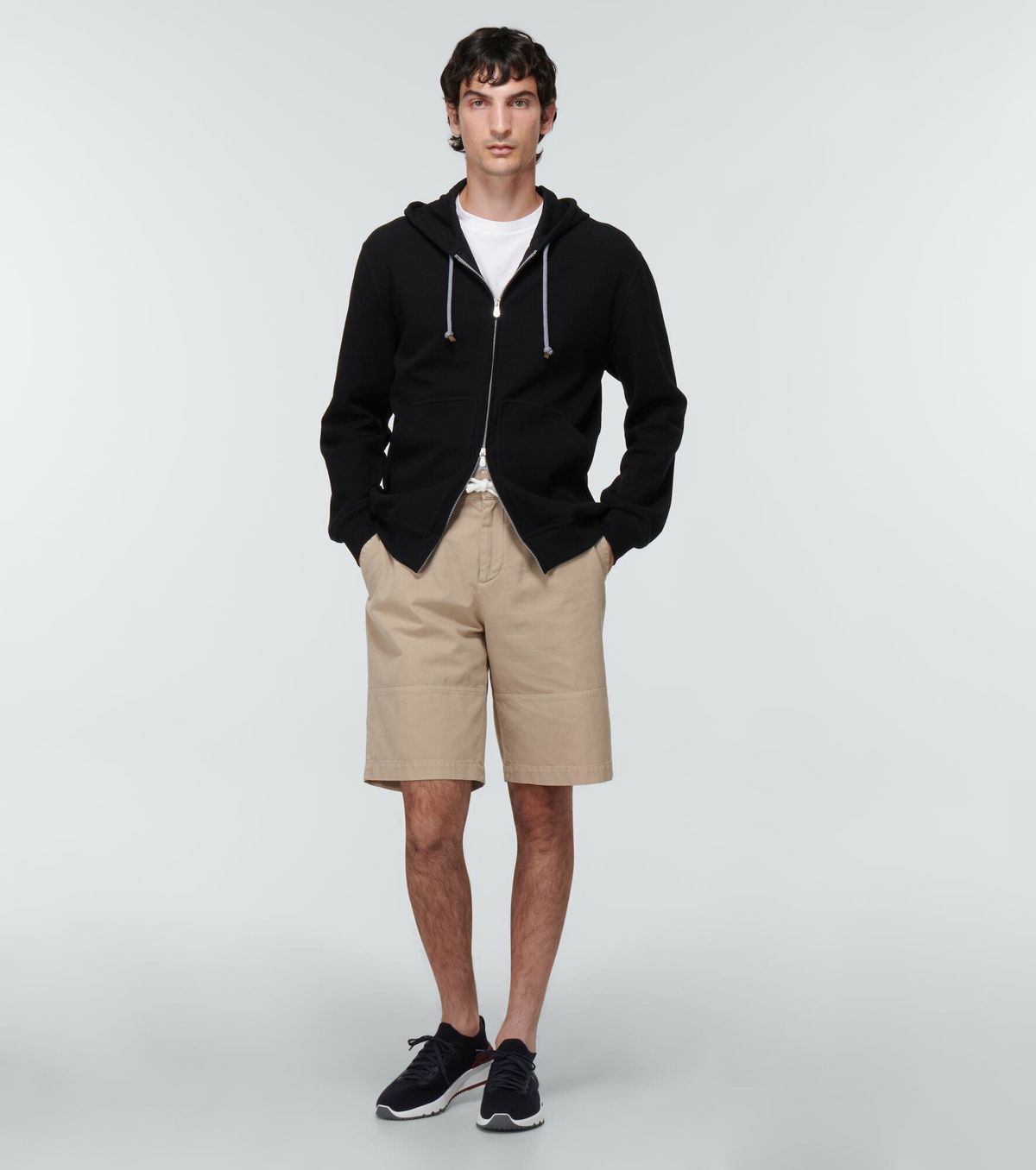 Brunello Cucinelli - Zip-up cotton-blend hoodie Brunello
