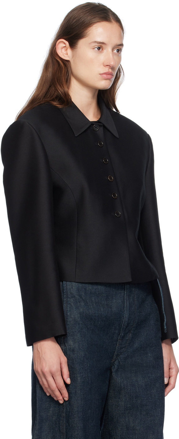 AMOMENTO Black Button Up Jacket