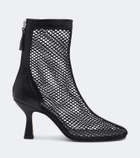 Souliers Martinez Fira leather-trimmed mesh ankle boots
