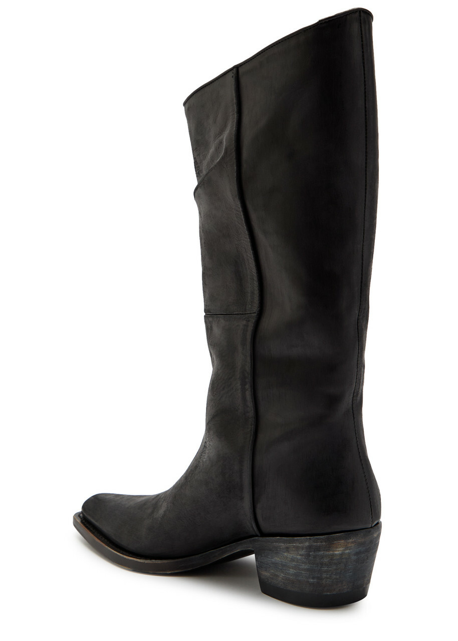 Khaite Clive 35 Leather Mid-calf Boots Black