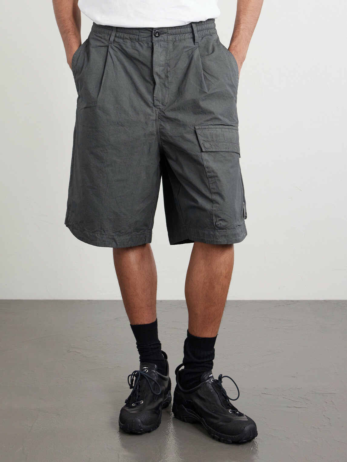 C.P. Company - Straight-Leg Logo-Appliquéd Cotton Reps Cargo Shorts - Gray