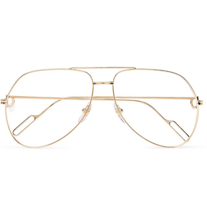 Photo: Cartier Eyewear - Aviator-Style Gold-Tone Optical Glasses - Gold