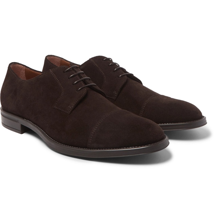 Photo: Hugo Boss - Coventry Suede Derby Shoes - Brown