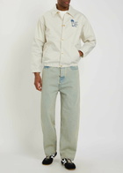 DRÔLE DE Monsieur Veste Slogan Palmier Printed Jacket Off White