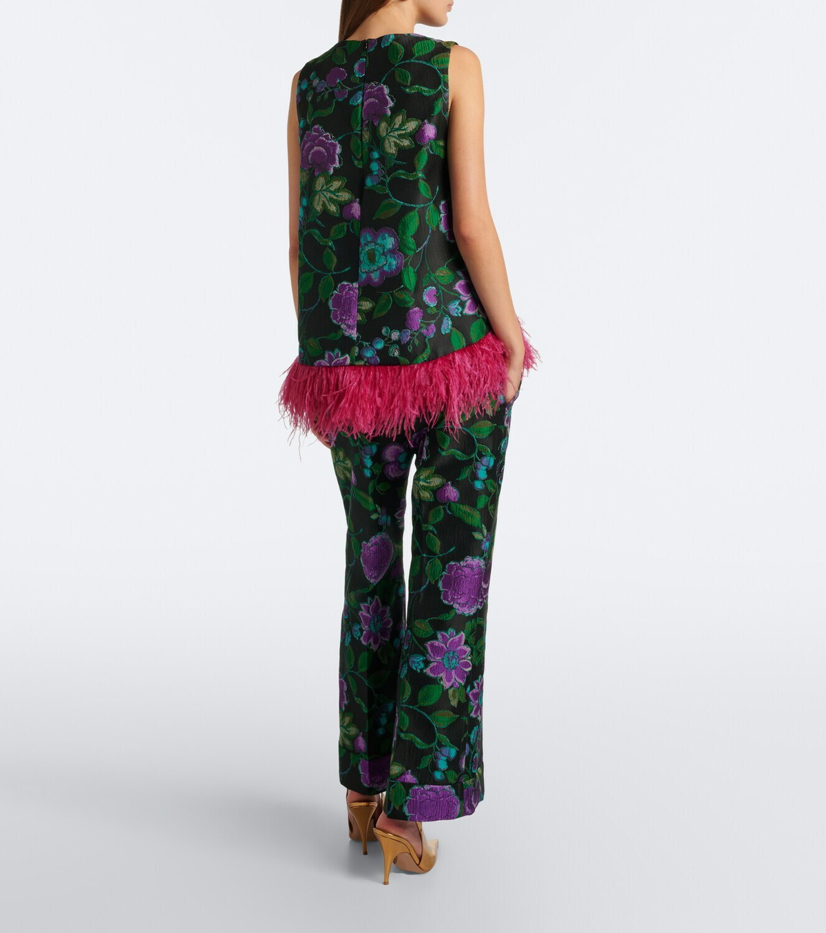 La DoubleJ Hendrix floral jacquard straight pants