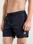 Moncler - Straight-Leg Mid-Length Swim Shorts - Blue