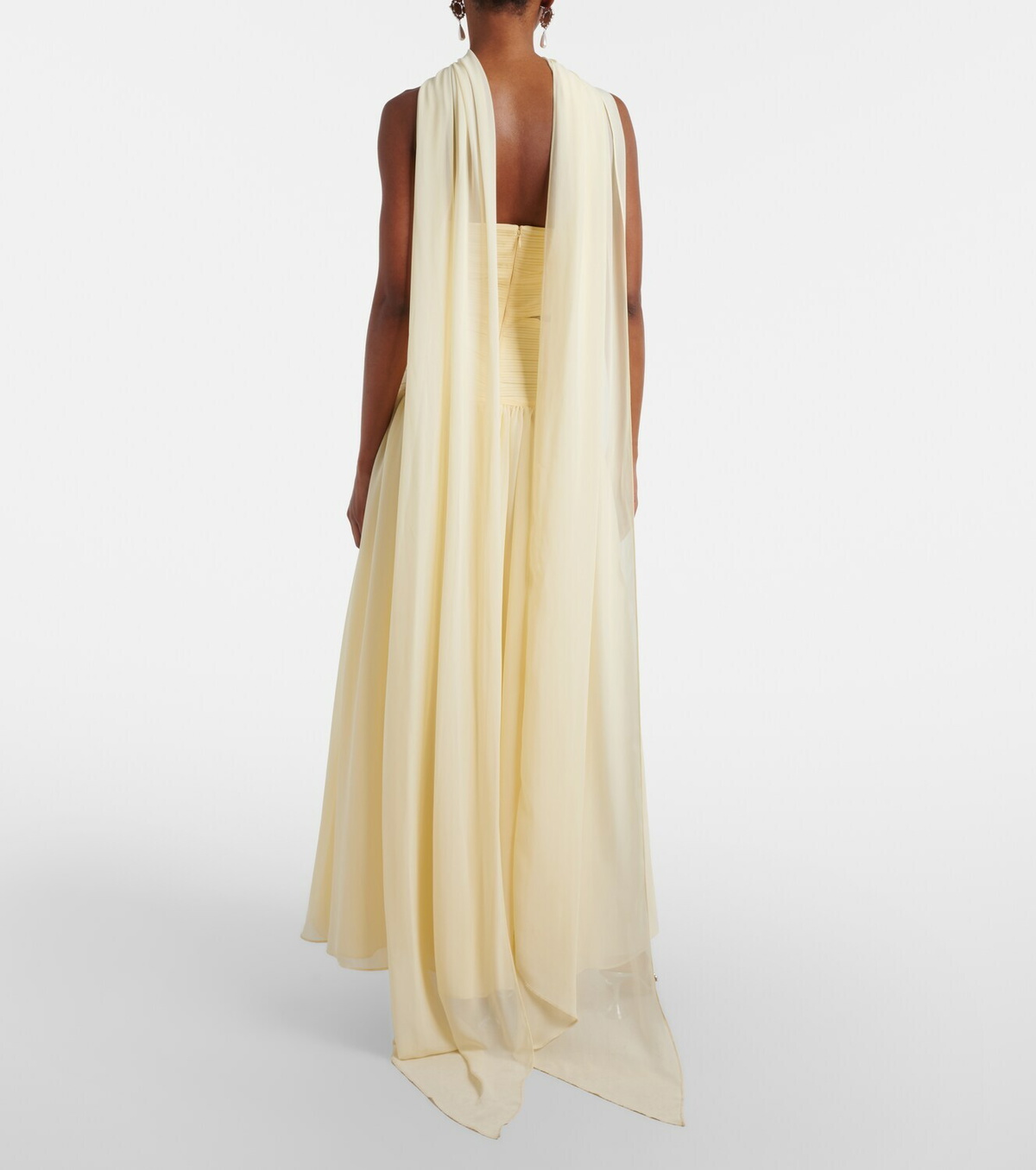 Self-Portrait Scarf-detail georgette maxi dress