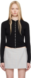 Sandy Liang Black Fiction Cardigan
