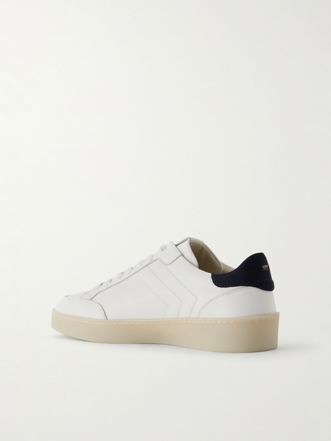 Canali - Nuvola Nubuck-Trimmed Leather Sneakers - Neutrals