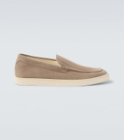 Brunello Cucinelli Chevron suede slip-on shoes