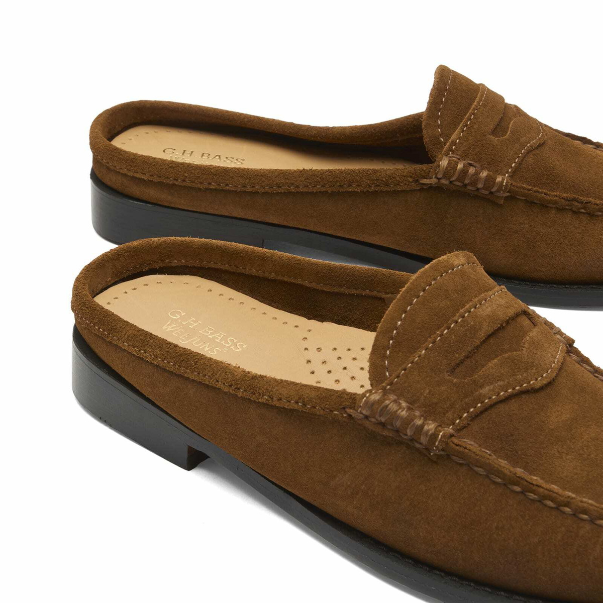 Bass Weejuns Women's Weejun Penny Slide in Mid Brown Suede