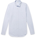 Loro Piana - Button-Down Collar Puppytooth Brushed-Cotton Shirt - Blue