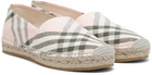 Burberry Pink & Khaki Check Mews Espadrilles​