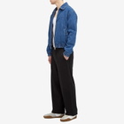 AMI Paris Men's Zipped Denim Bomber Jacket in Blue