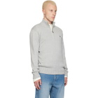 Polo Ralph Lauren Gray Knit Embroidered Logo Track Jacket