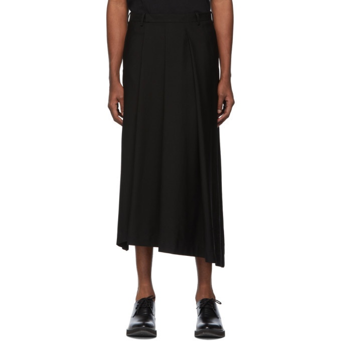 Lad Musician Black 2Tuck Cropped Wide Trousers Lad Musician