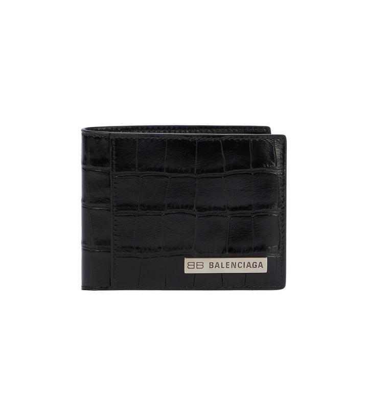 Photo: Balenciaga - Plate square folded leather wallet