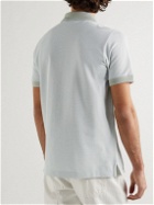 Dunhill - Colour-Block Cotton and Silk-Blend Piqué Polo Shirt - Blue