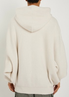 Rick Owens Maglia Zipped Hooded Knit Jumper Cream
