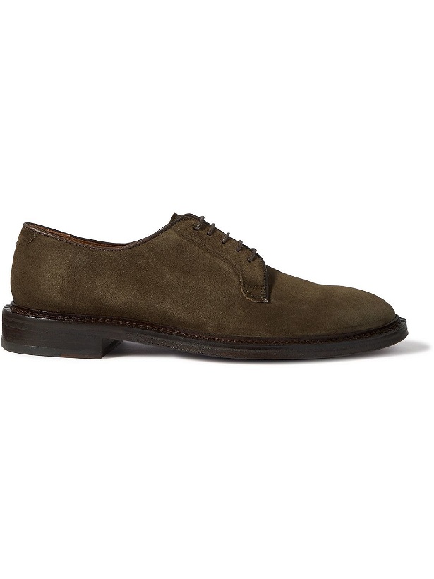 Photo: Mr P. - Lucien Regenerated Suede by evolo® Derby Shoes - Green