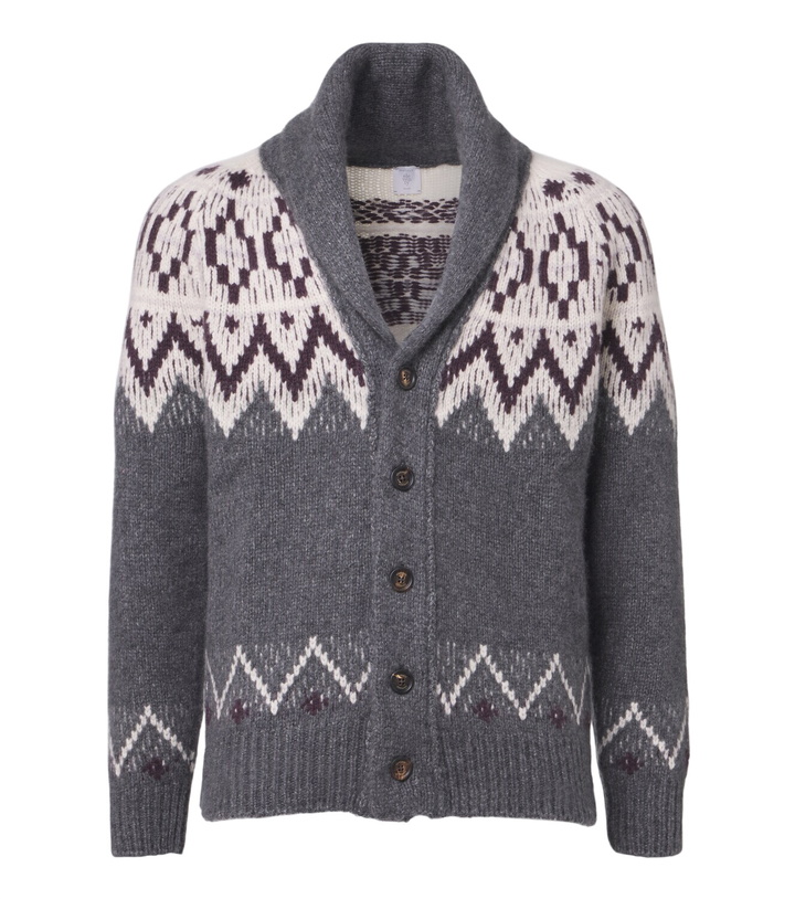 Photo: Eleventy Cashmere and silk jacquard cardigan