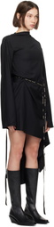 Ann Demeulemeester Black Linea 3 Holes Minidress