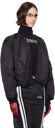 Prototypes Black Nylon Reversible Bomber Jacket
