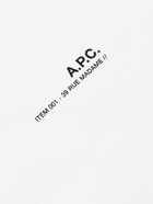 A.P.C. - Logo-Print Cotton-Jersey T-Shirt - White