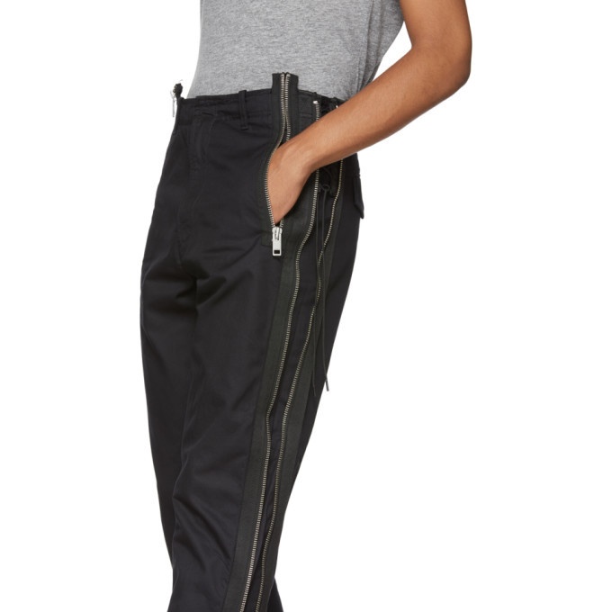 Chanel Wool Flat Front Side Zip Trousers Slacks Pants Black 42 10 EUC | eBay