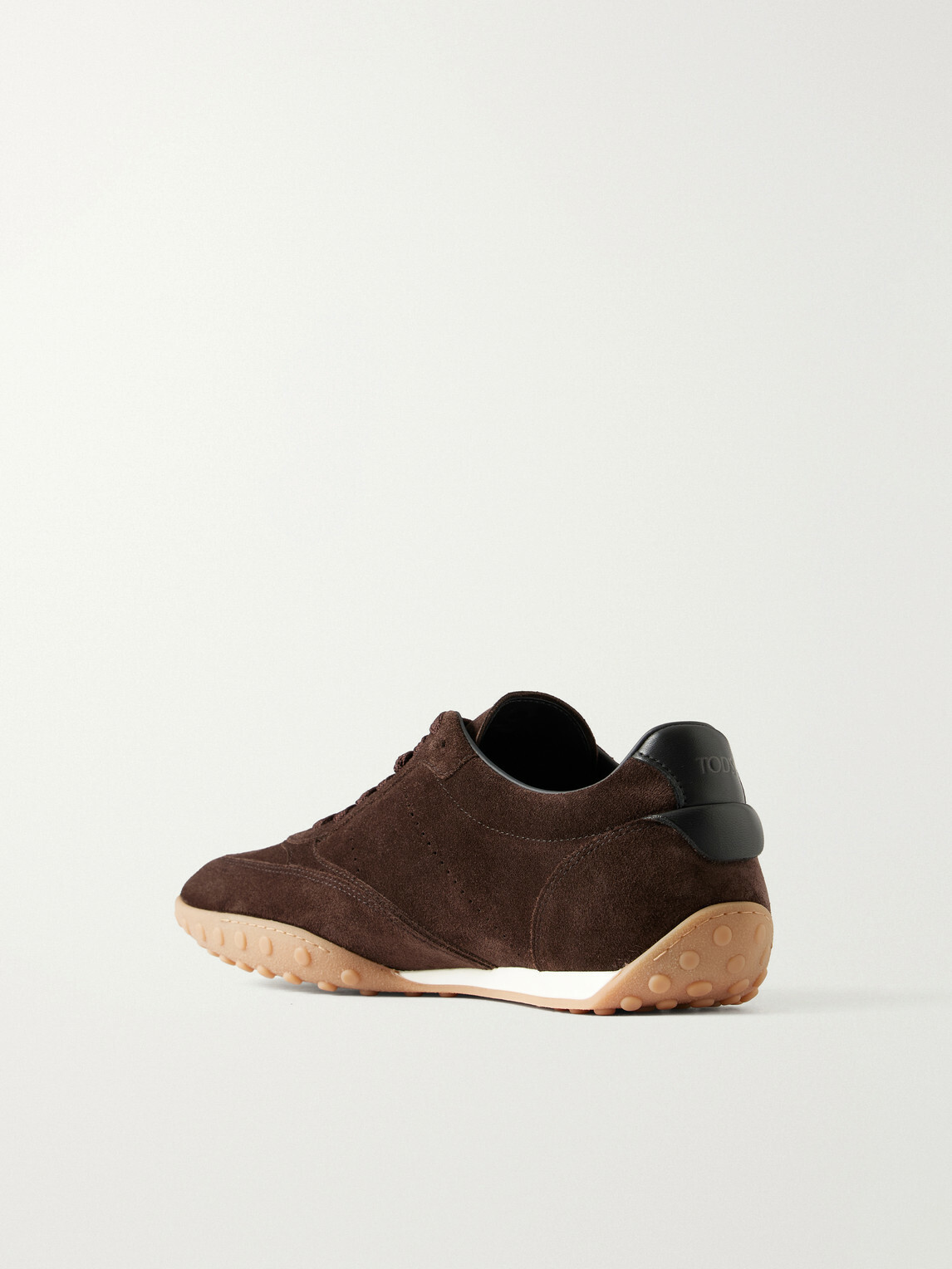 Tod's - Panelled Leather-Trimmed Suede Sneakers - Brown